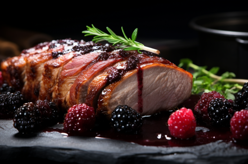 Oven-Roasted Pork Tenderloin with Blackberry Sauce
